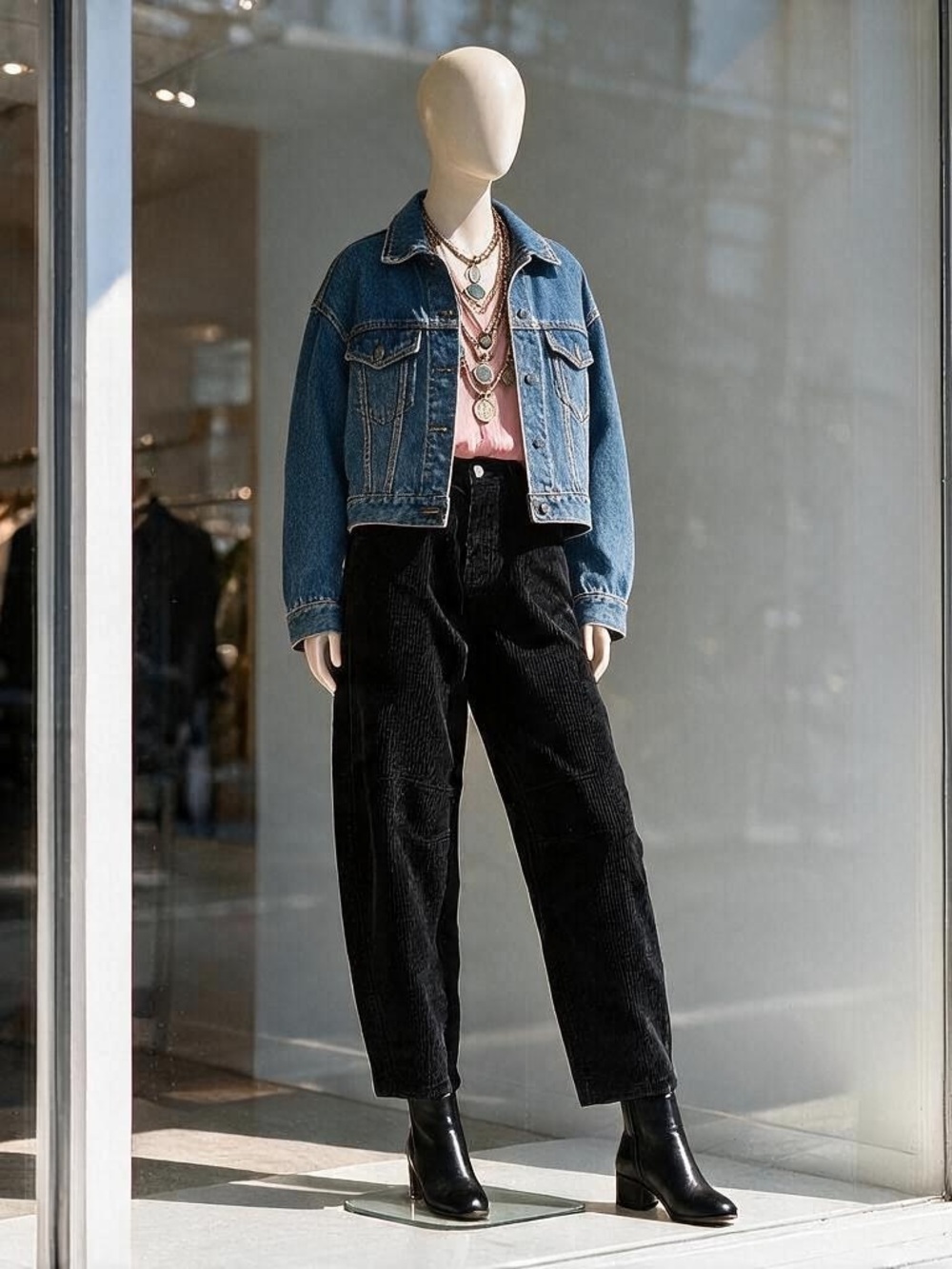 Black Corduroy High-Waist Women’s Jeans